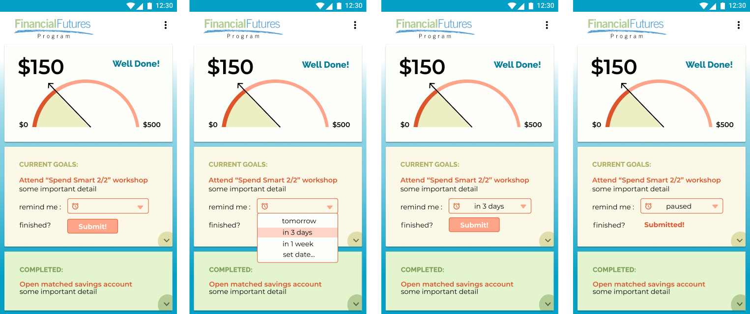 Money on my Mind dashboard design